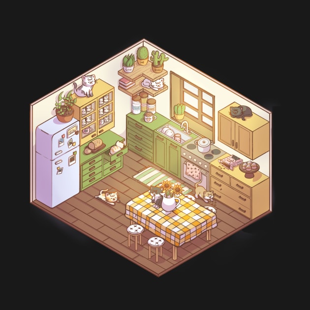 Cute Isometric Kitchen by AlexBrushes