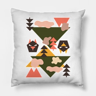 Wolf Nature Geometric Pattern Pillow