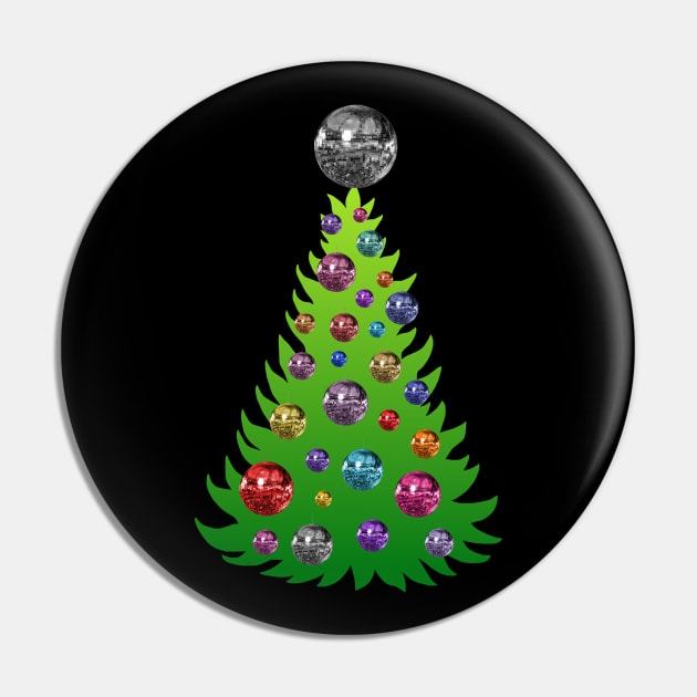 Colorful 1970s Disco Ornament Christmas Tree Pin by Art by Deborah Camp