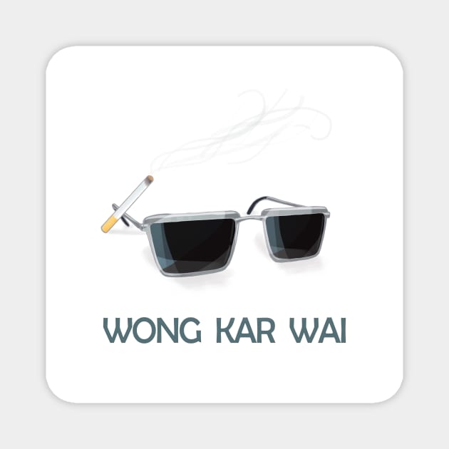 Wong Kar Wai Sunglasses and Cigarettes Magnet by Youre-So-Punny