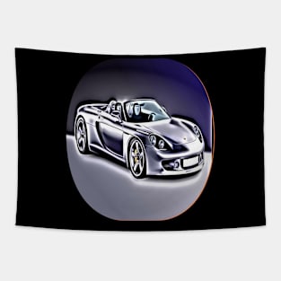 Gray Car Cartoon Tapestry