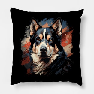 Patriotic Siberian Husky Pillow