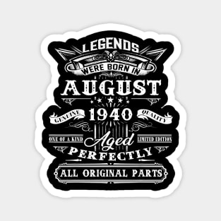 Vintage August 1940 80th Birthday Gifts For 80 Years Old Magnet