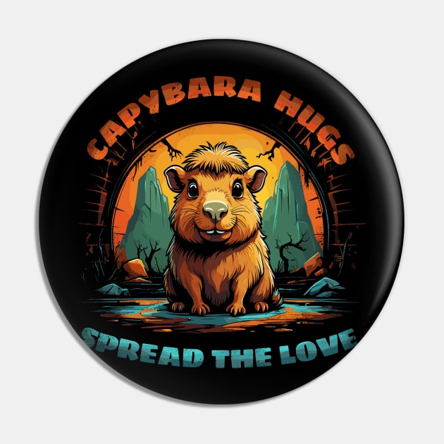 Capybara Hugs, Spread the Love Pin by Lima's