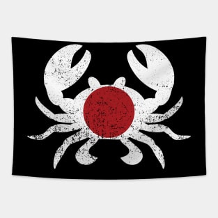 Japan Flag Crab Japanese Culture Distressed Tapestry