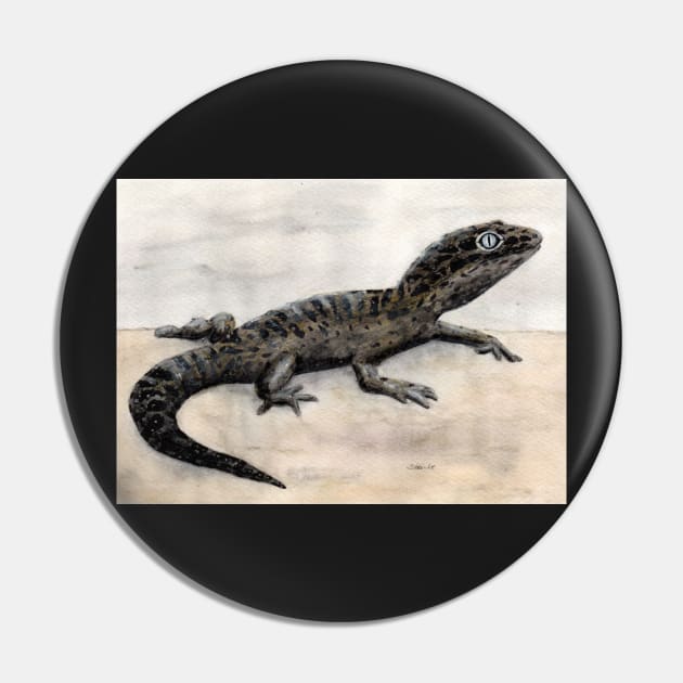 Black lizard Pin by Kunst und Kreatives