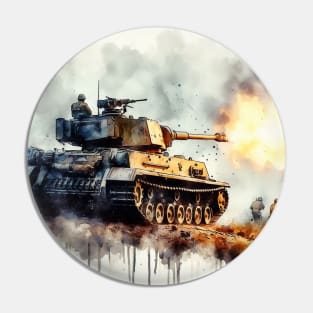 Fantasy illustration of a tank in battle Pin