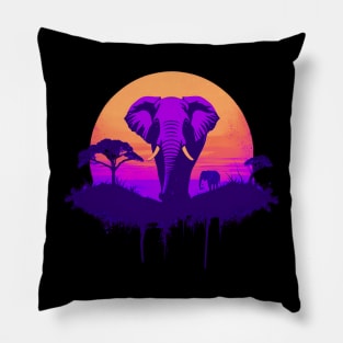 Trippy Purple Elephant Pillow