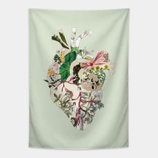 Vintage Botanical Heart Tapestry