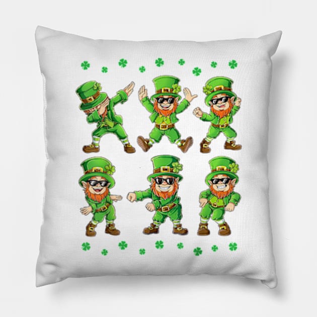 Dancing Leprechauns St Patricks Day Boys Girls Men Dabbing Pillow by credittee