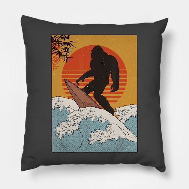 Vintage Squatch Pillow by The Convergence Enigma