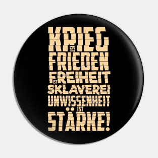 Krieg ist Frieden - Politische und kritische Zitate. Typografie Kunst. Pin