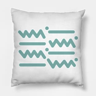 80s Zigzag Wallpaper - Green Pillow