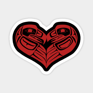 Lovebirds - Tlingit style Raven and Eagle Magnet