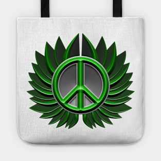 green peace symbol flower Tote