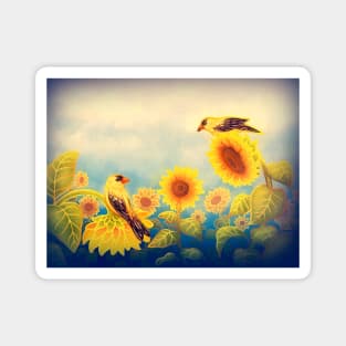 Gold Sunflowers Magnet