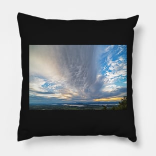 Overlooking the Adirondacks from Mount Philo Vermont Crazy Dramatic Clouds Pillow