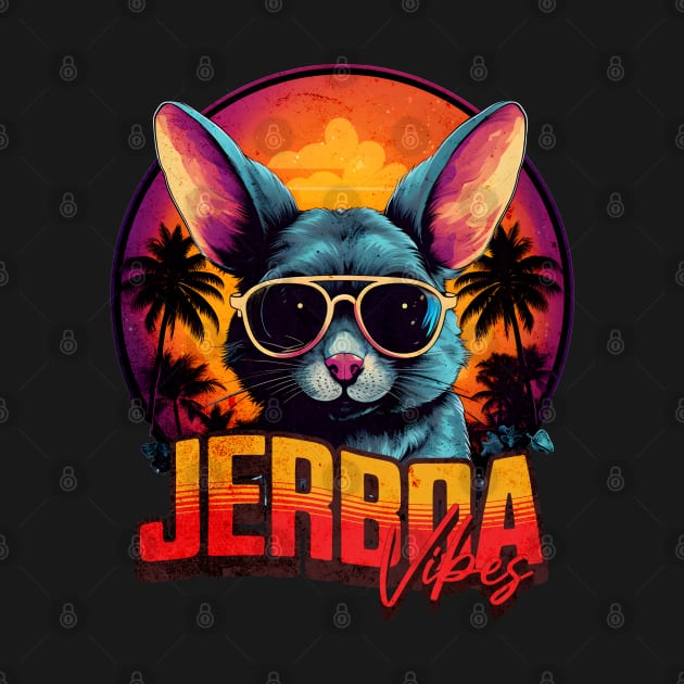 Retro Wave Jerboa Vibes Circle by Miami Neon Designs