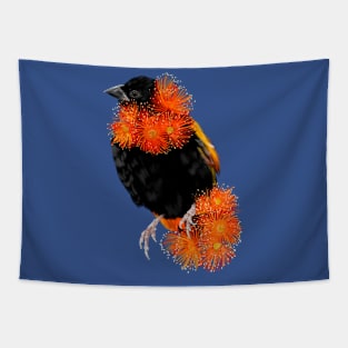 Red Bishop + Orange Gum Flower Tapestry