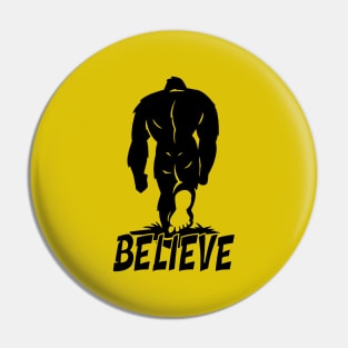 Retro Bigfoot Silhouette Pin