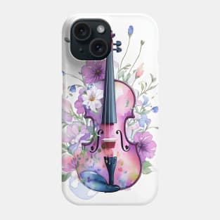 Violin With Flowers Phone Case