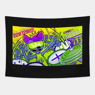 Hyper Hyena the Rhythm-Gaming VTubing Drummer Tapestry