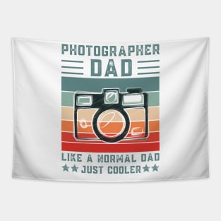 Photographer Dad Like A Normal Dad Just Cooler, Retro Vintage Tapestry