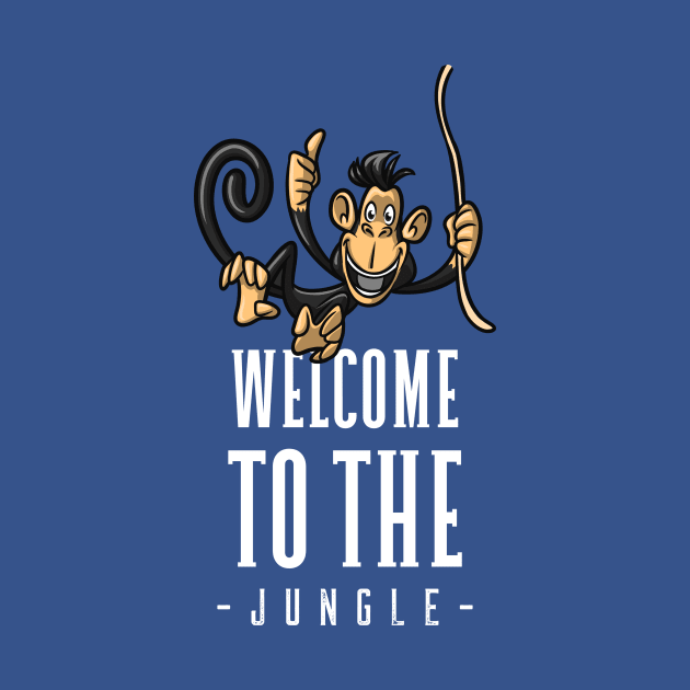 Welcome To The Jungle / Cartoon Monkey Design / Cute Cartoon Chimp / Great Gift For New Colleague / Welcome Gift by Redboy