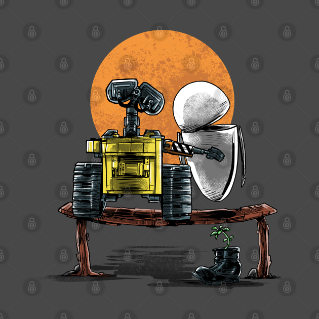Discover Robots Gazing at the Moon - Wall E - T-Shirt