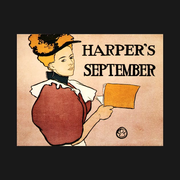 HARPER'S SEPTEMBER Magazine Cover by American Illustrator Edward Penfield Art by vintageposters