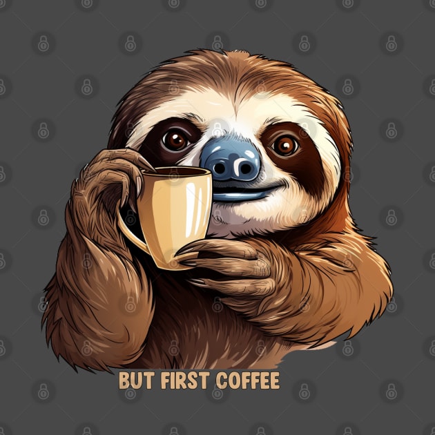 But First Coffee Sloth by ThinkLMAO