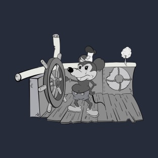 Steamboat Willie (Black & White) T-Shirt