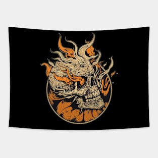 skull fire Tapestry