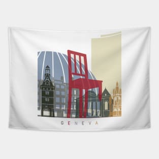 Geneva skyline poster Tapestry