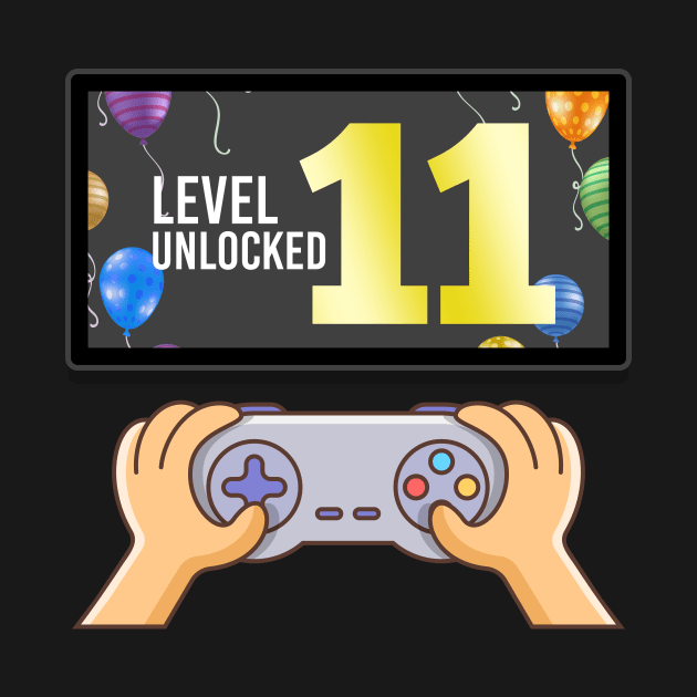 11th Birthday | Eleventh Birthday | Level 11 Unlocked Awesome | Video Gaming Gift Ideas, Game Lover Gift, Birthday Gift by johnii1422