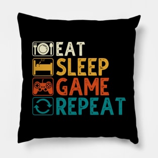 Eat Sleep Game Repeat Pillow