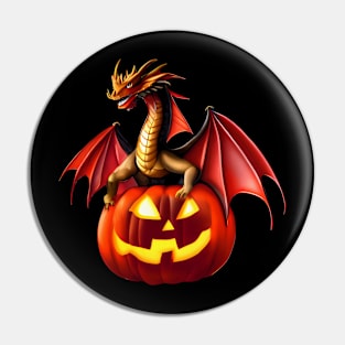 Jack-O-Lantern Dragon for Halloween Pin