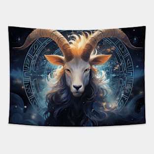 Capricorn Sea Goat Star Sign Zodiac Themed Tapestry