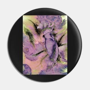 PURPLE LILAC LAVENDER TROPICAL ABSTRACT COCKATOO PARROT EXOTIC POSTER ART PRINT DECO Pin