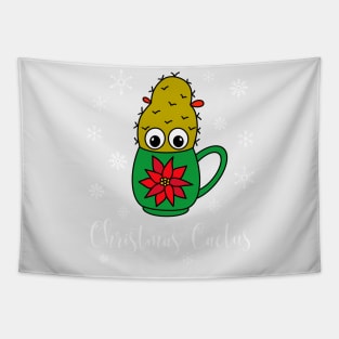 Christmas Cactus - Small Christmas Cactus In Poinsettia Mug Tapestry