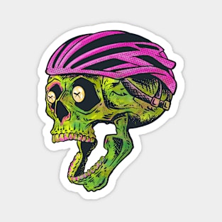 Bike Messenger Skull Illustration Magnet