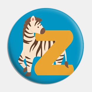 Animal alphabet Z Pin