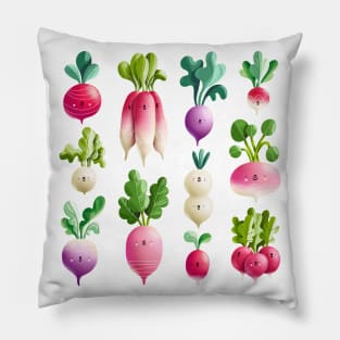 Fresh farm market radish Pillow