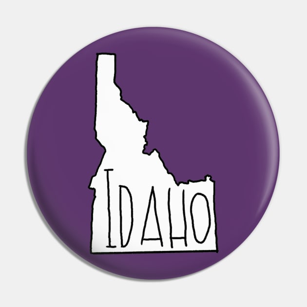 The State of Idaho - no color Pin by loudestkitten