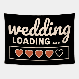 Wedding Loading Hearts in Progress Bar Bride-to-Be Tapestry