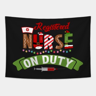 Funny Nurse Life Christmas Pun Quote Hilarious Joke Idea registered Tapestry