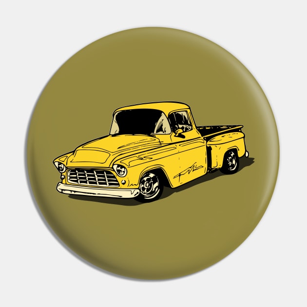 Yellow 55 Chevy pickup truck Pin by ZoeysGarage