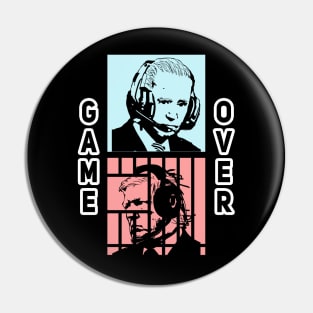 AI Presidents Gaming Trump Behind Bars Pin