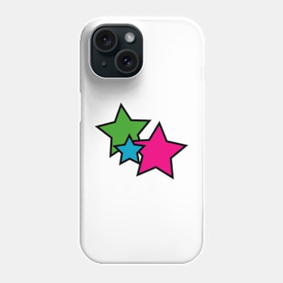 Stars Neon Colors Pink Blue Green Phone Case