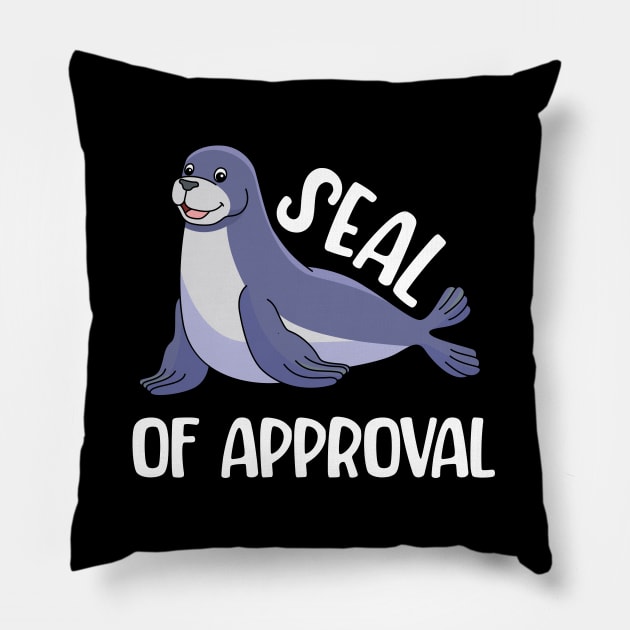 Seal of approval...Funny animal T-shirt Pillow by Movielovermax